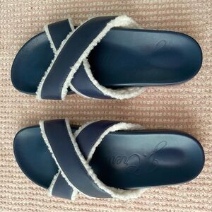 J Crew Pacific Sherpa Cross Strap Sandal